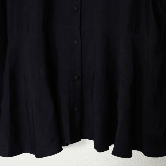 Pomander Place Black Tunic Shirt Button Front Size XL Minimalist - Picture 6 of 9